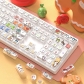 Animals Party 104+12 Clear PC+PBT Dye-subbed Pudding Jelly Keycaps Set ASA Profile Mechanical Keyboard